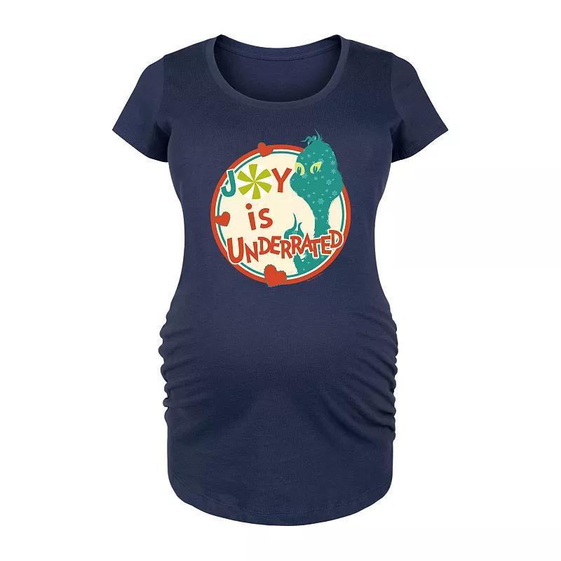 Maternity Dr. Seuss Grinch Joy Is Underrated Graphic Tee, Women's, Size: Small-Mat, Blue Product Image