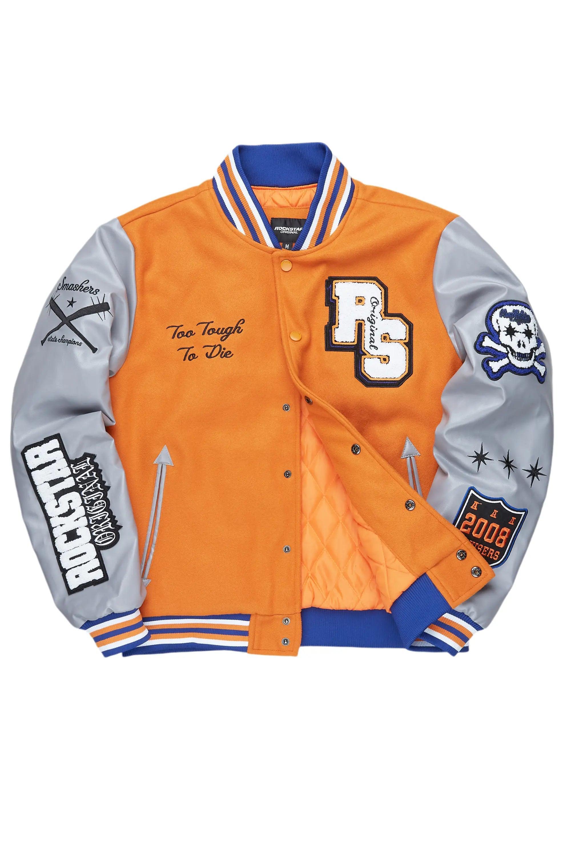 Shexter Orange Varsity Jacket Male Product Image