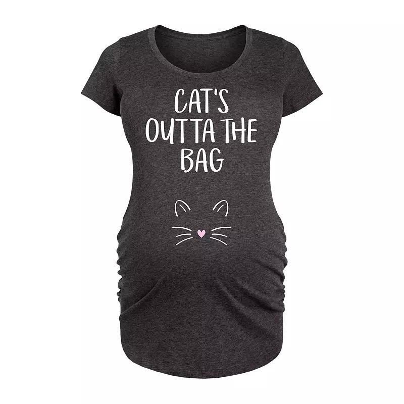 Maternity Cat's Outta The Bag Graphic Tee, Women's, Size: XL-Mat, Blue Product Image