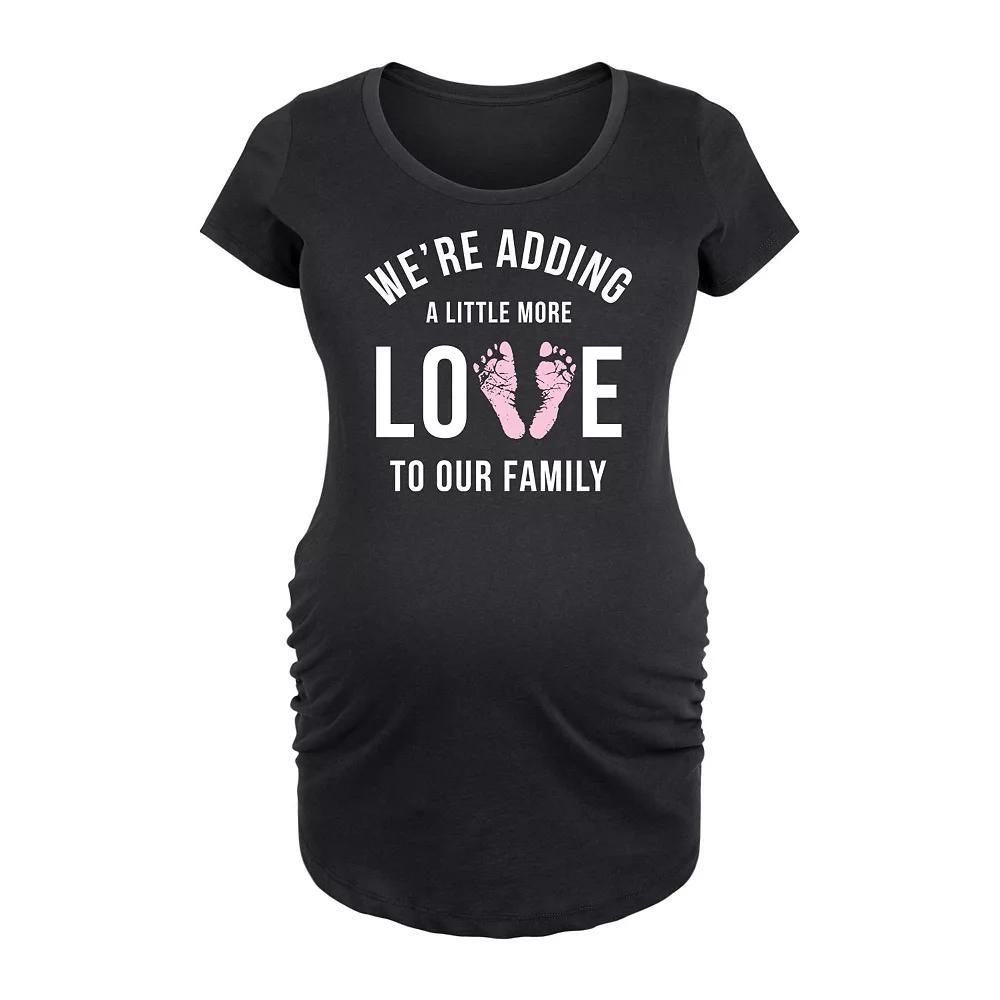 Maternity Adding More Love To Our Family Graphic Tee, Women's,  Product Image