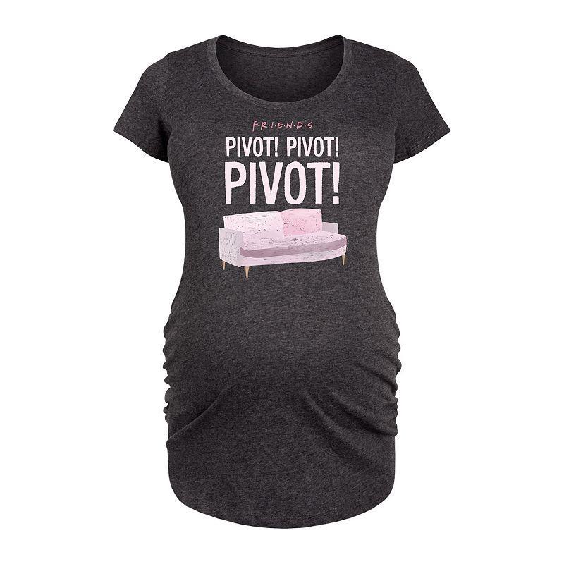 Maternity Friends Sketchy Pivot Couch Graphic Tee, Womens Heather Grey Product Image