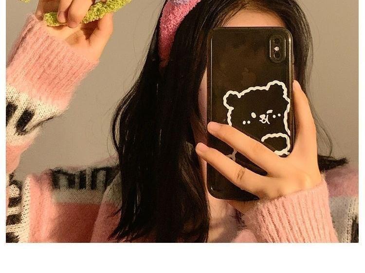 Bear Faux Shearling Face Wash Headband Product Image