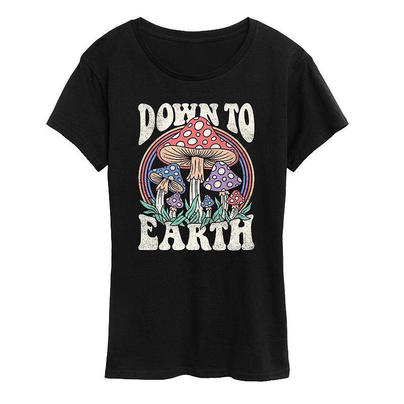 Womens Down To Earth Mushrooms Graphic Tee, Girls Product Image