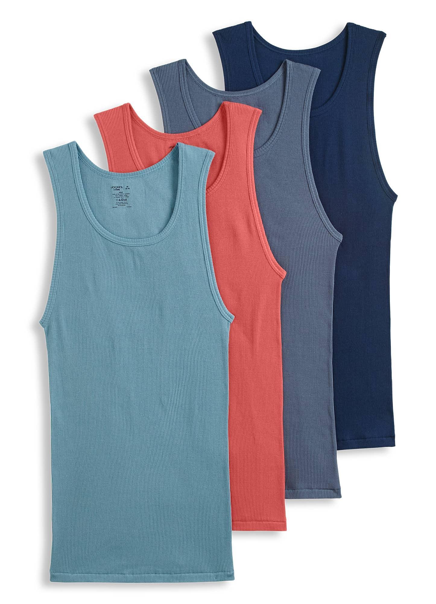 Mens Jockey 4-Pack Fitted Tank Top A-Shirts Product Image