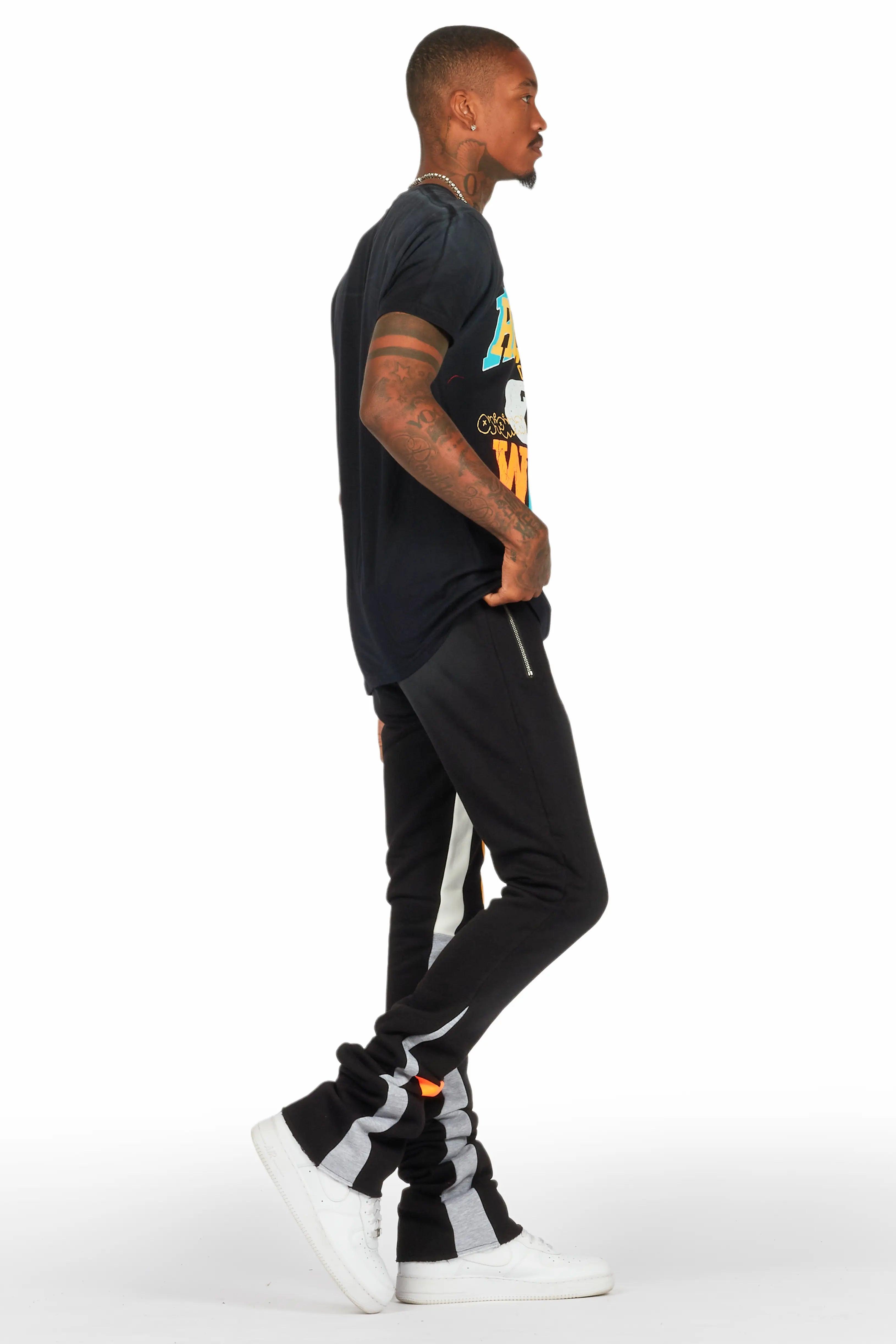 Jaka Black T-Shirt/Super Stacked Flare Track Set Male Product Image