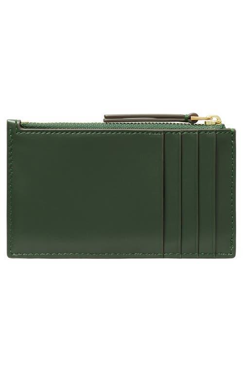 Kira Diamond Quilted Leather Zip Card Case In Fir Tree Product Image