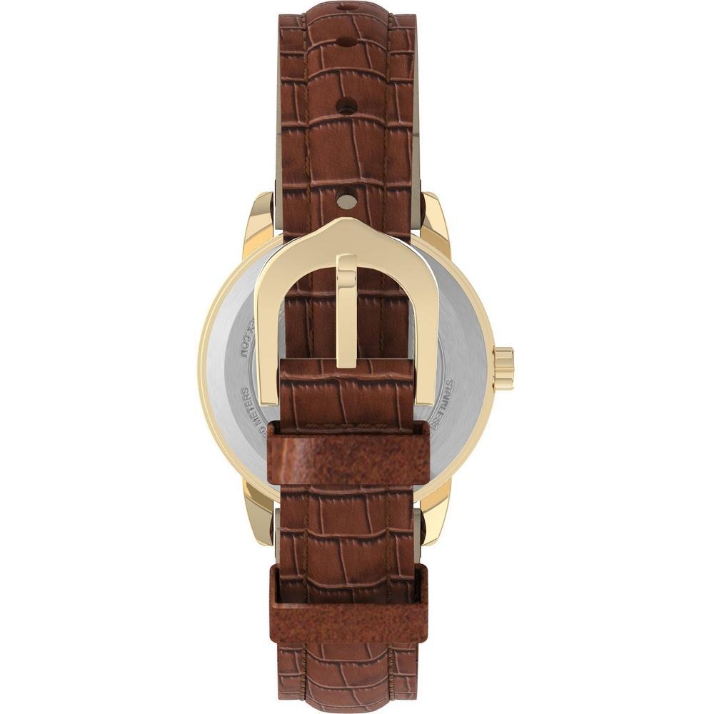 Women's Timex Easy Reader Watch with Leather Strap- Gold/Brown T2J7619J Product Image