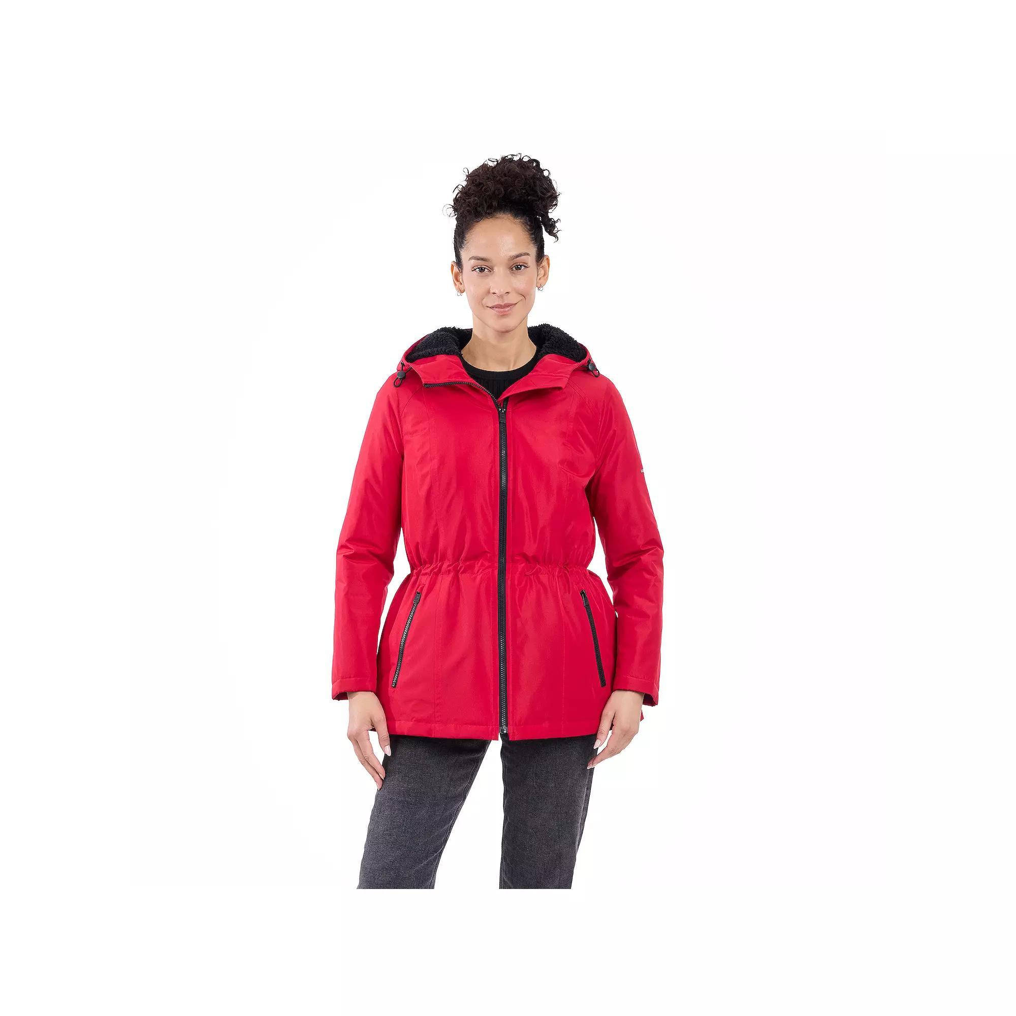 Women's London Fog Zip-Front Rain Anorak Jacket, Size: Small, Red Product Image