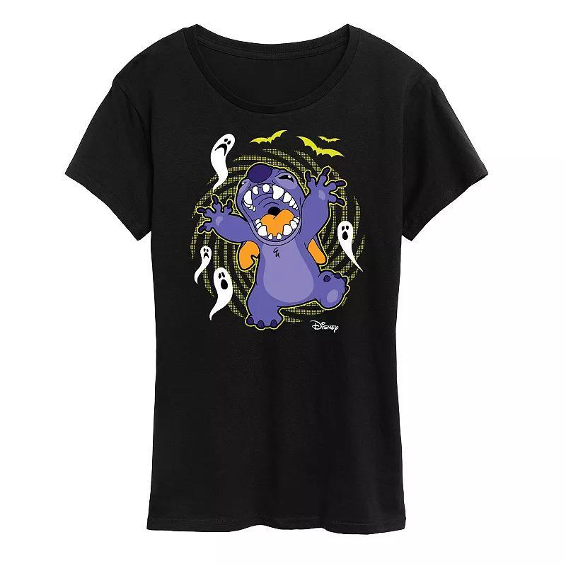 Disneys Lilo & Stitch Womens Halloween Ghosts Graphic Tee Blue Product Image