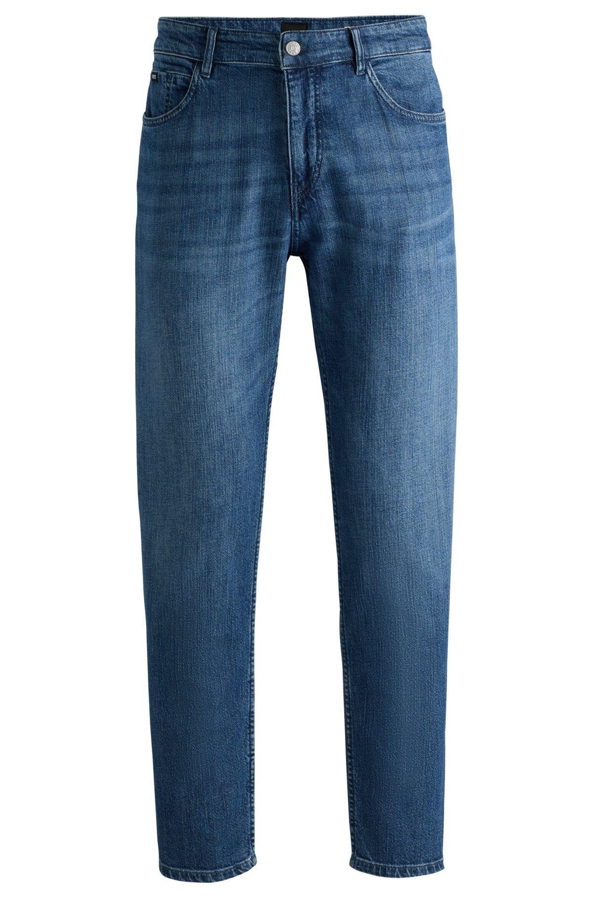 Regular-fit jeans in blue mechanical-stretch denim Product Image