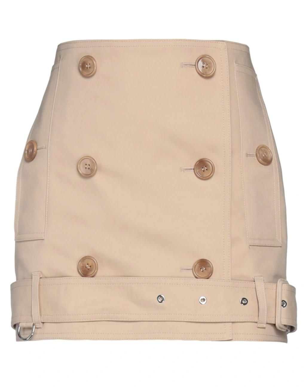 BURBERRY Belted Cotton-gabardine Wrap Mini Skirt In Beige Product Image