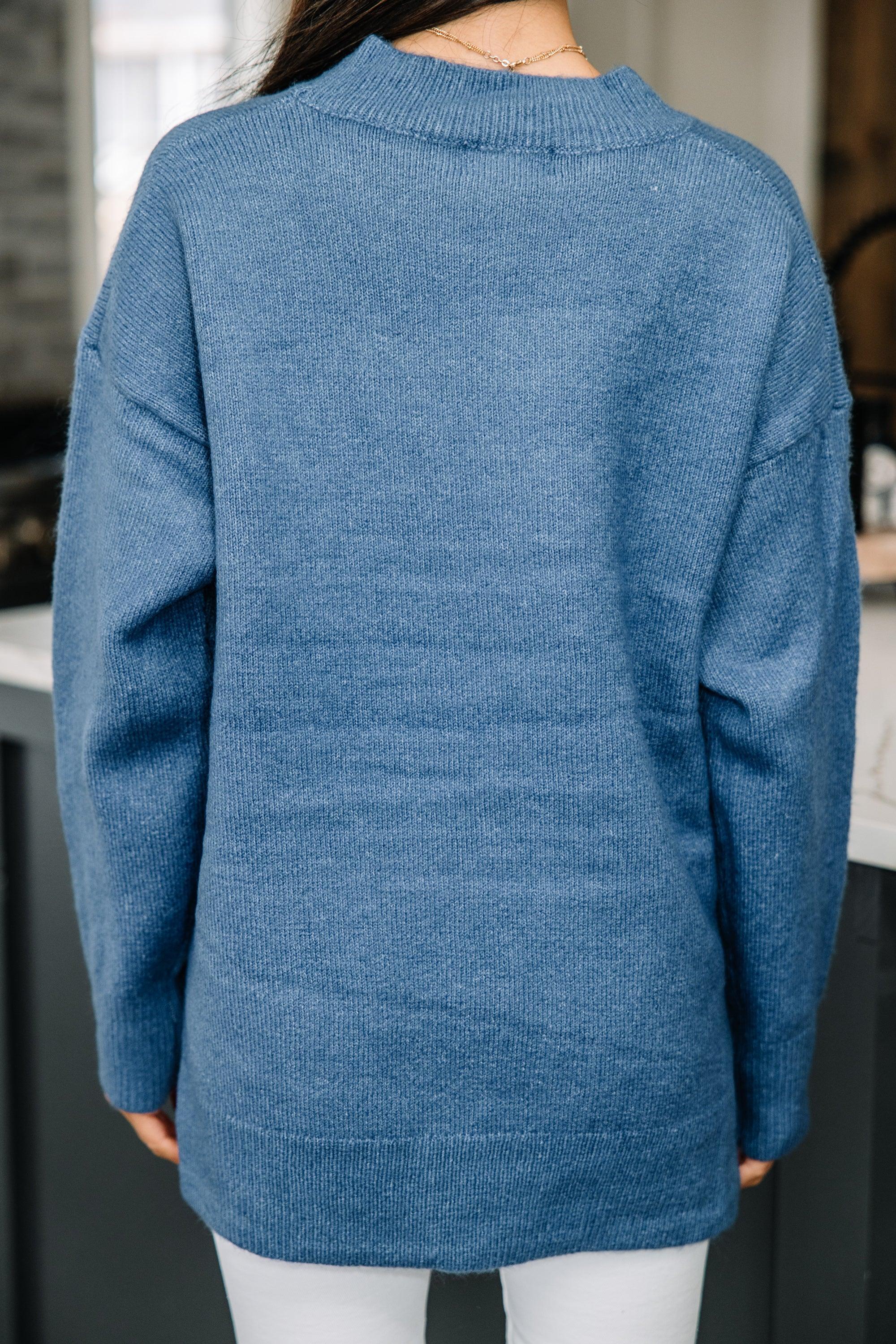 Get Focused Light Blue Sweater Female Product Image