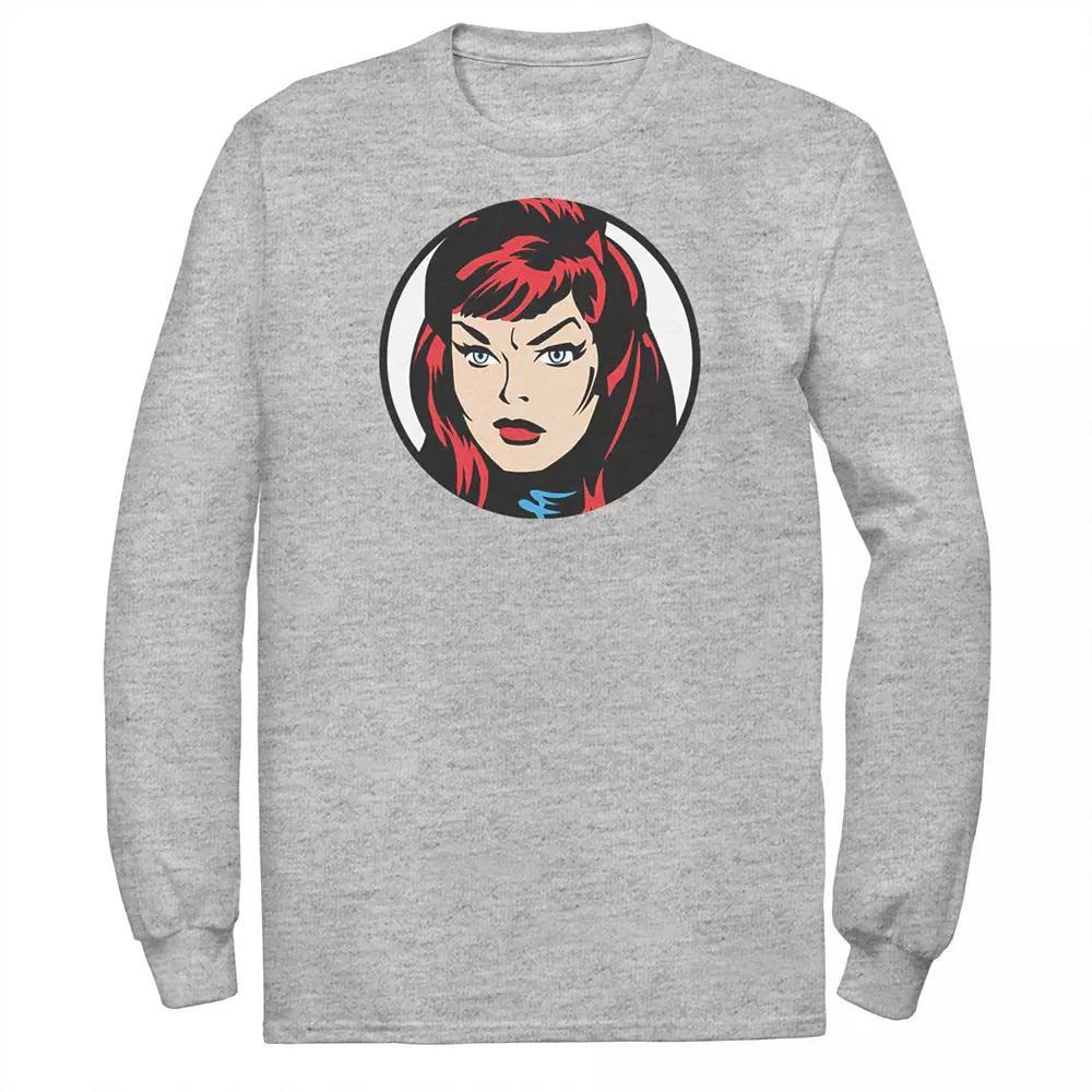 Men's Marvel Black Widow Big Face Tee, Size: 3XL, Athletic Grey Product Image