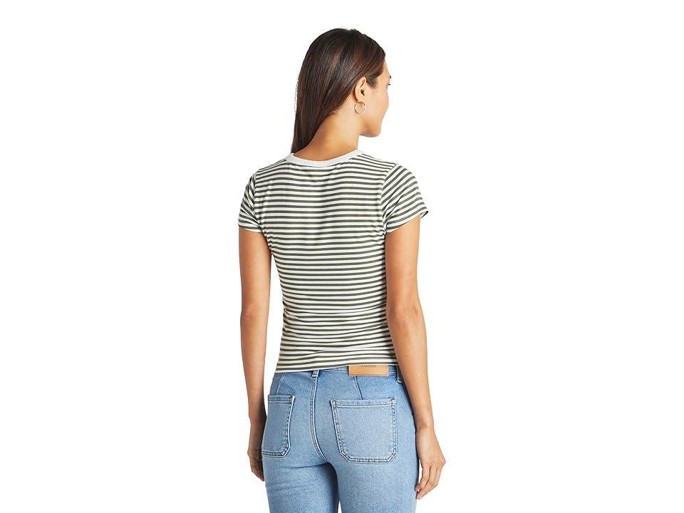 Splendid Candice Short Sleeve Crew Stripe) Women's Clothing Product Image