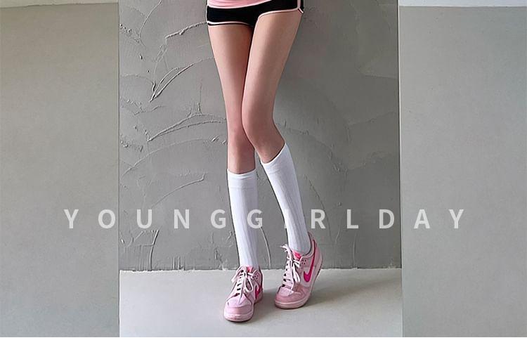 High Waist Two Tone Yoga Shorts Product Image