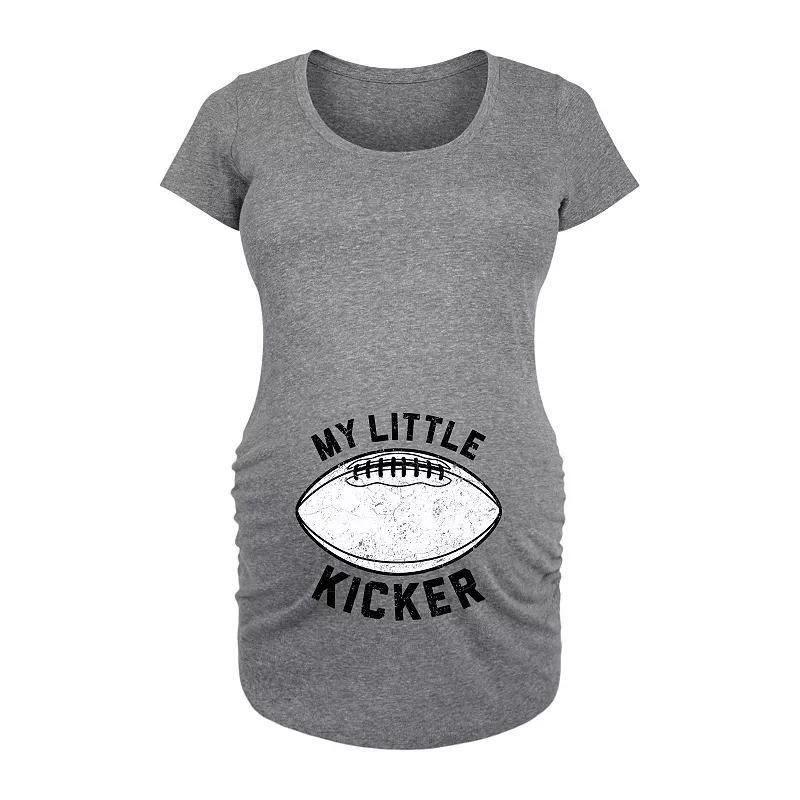 Maternity My Little Kicker Football Graphic Tee, Women's, Size: XXL-MAT, Grey Red Product Image