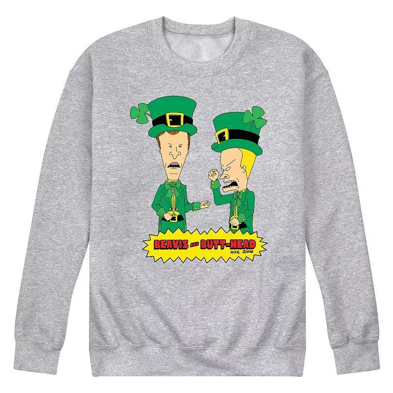 Men's Beavis And Butthead St Patricks Day Sweatshirt, Size: XL, Gray Product Image