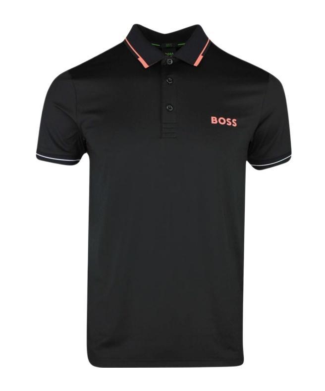 HUGO BOSS Logo-print Polo Shirt In Black Product Image