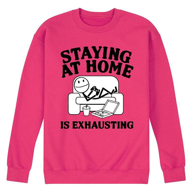 Men's Staying Home Exhausted Fleece Sweatshirt,  Product Image