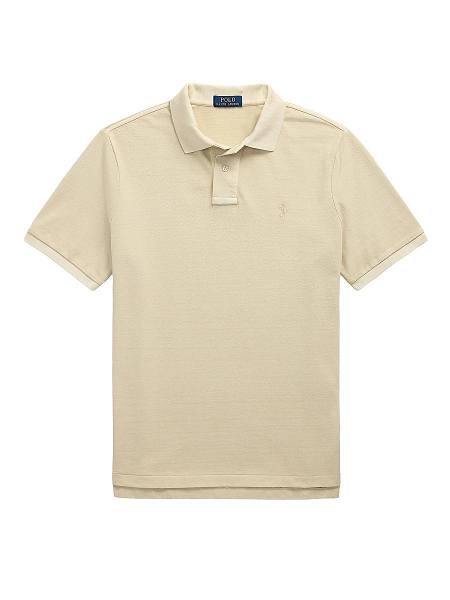 Mens Classic-Fit Mineral-Dyed Mesh Polo Shirt Product Image