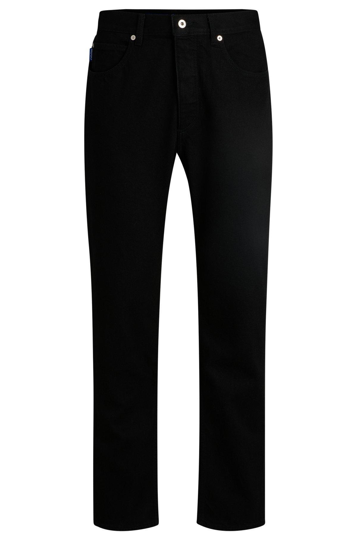 Regular-fit jeans in black rinse-washed denim Product Image