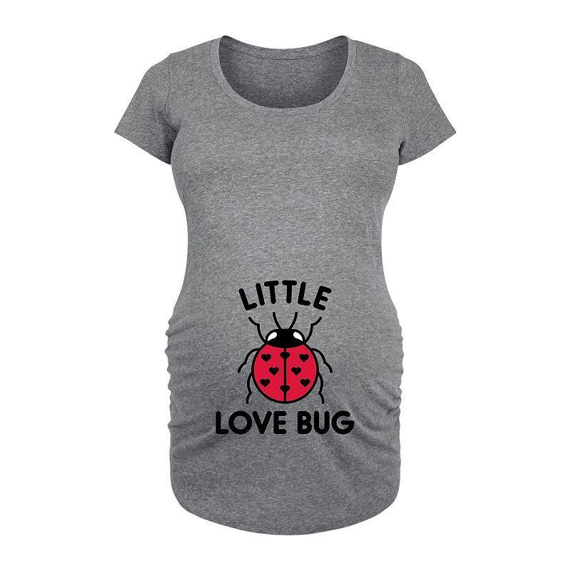 Maternity Little Love Bug Graphic Tee, Womens Grey Gray Product Image