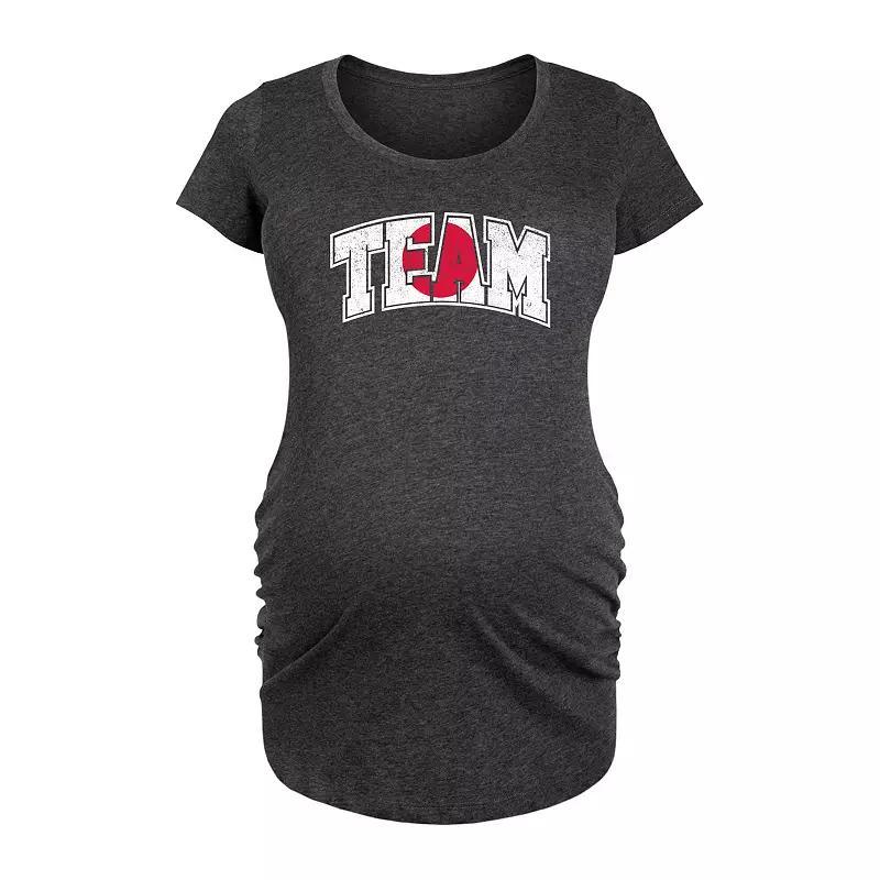 Maternity Be Kind Colorful Letters Graphic Tee, Womens Heather Grey Product Image