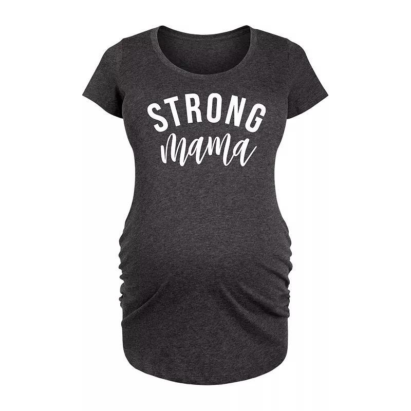 Maternity Strong Mama Graphic Tee, Womens Heather Grey Product Image