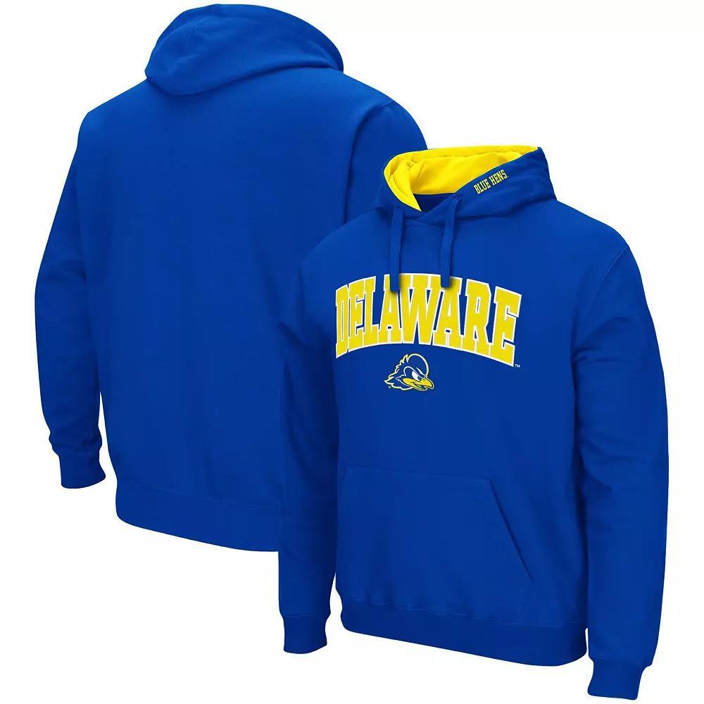 Men's Colosseum Royal Delaware Fightin' Blue Hens Arch and Logo Pullover Hoodie,  Product Image