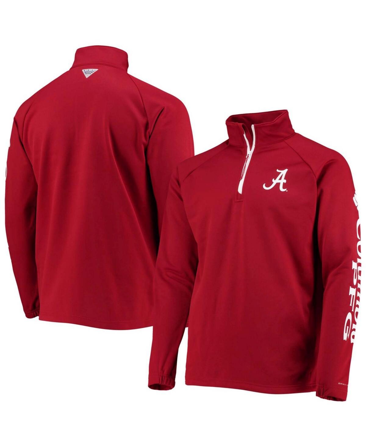 Mens Columbia Crimson Alabama Crimson Tide Terminal Tackle Fleece Raglan Omni-Shade Quarter-Zip Jacket Product Image