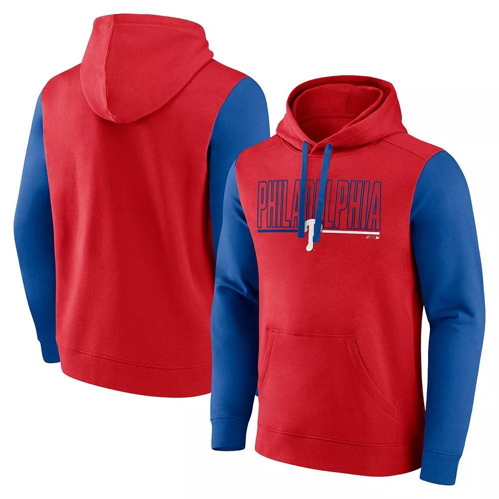 Men's Fanatics Red Philadelphia Phillies Outline Fleece Pullover Hoodie, Size: 2XL Product Image