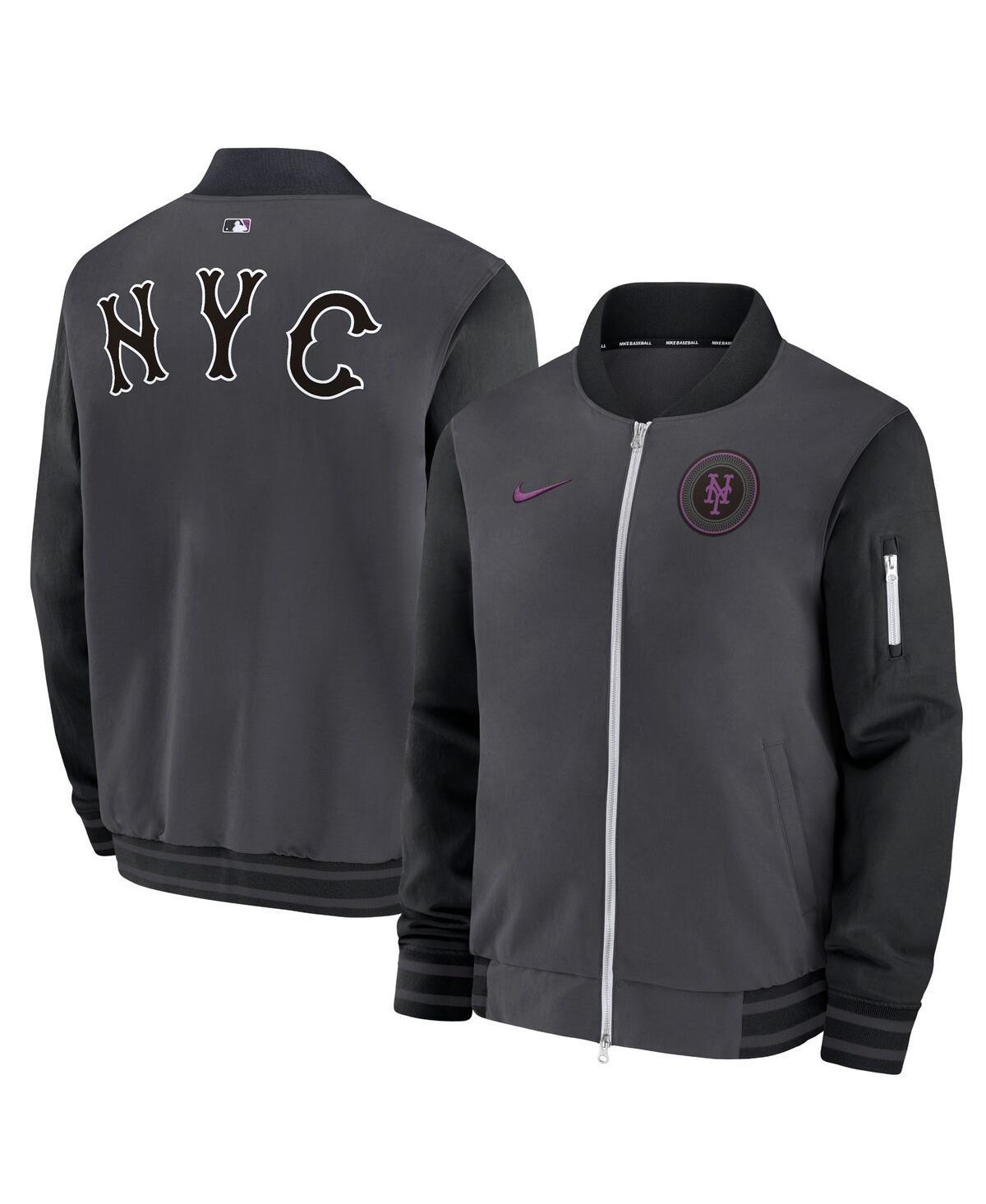 New York Mets Authentic Collection City Connect Game Time Men's Nike MLB Full-Zip Bomber Jacket Product Image