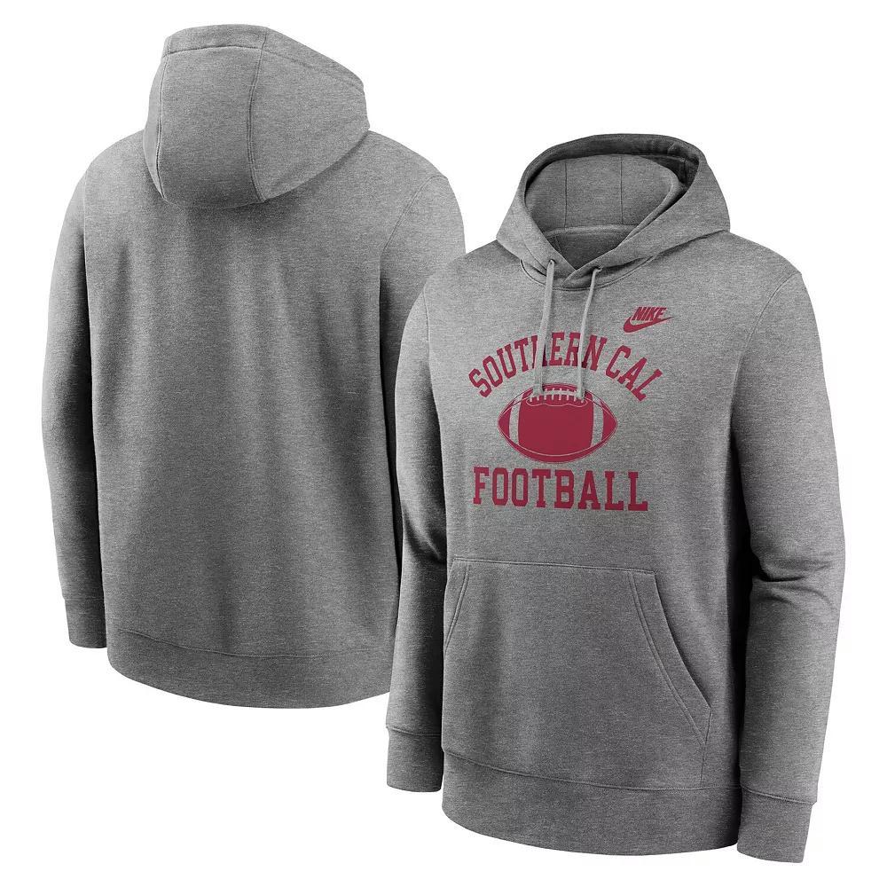 Men's Nike Heather Gray Alabama Crimson Tide Legacy Football Icon Club Fleece Pullover Hoodie,  Product Image