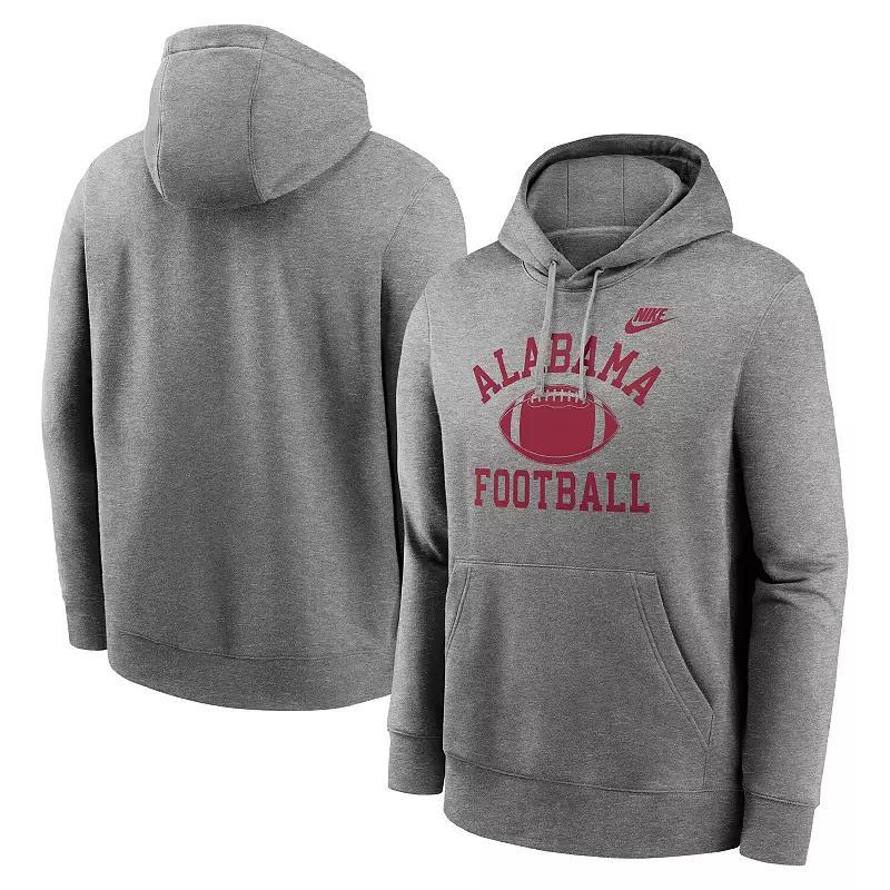 Men's Nike Heather Gray Alabama Crimson Tide Legacy Football Icon Club Fleece Pullover Hoodie,  Product Image
