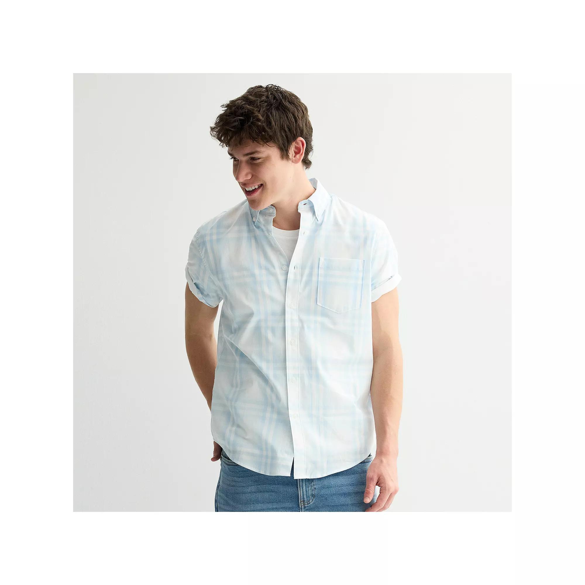 Men's Sonoma Goods For Life® Short Sleeve Perfect Length Button Down Shirt,  Product Image