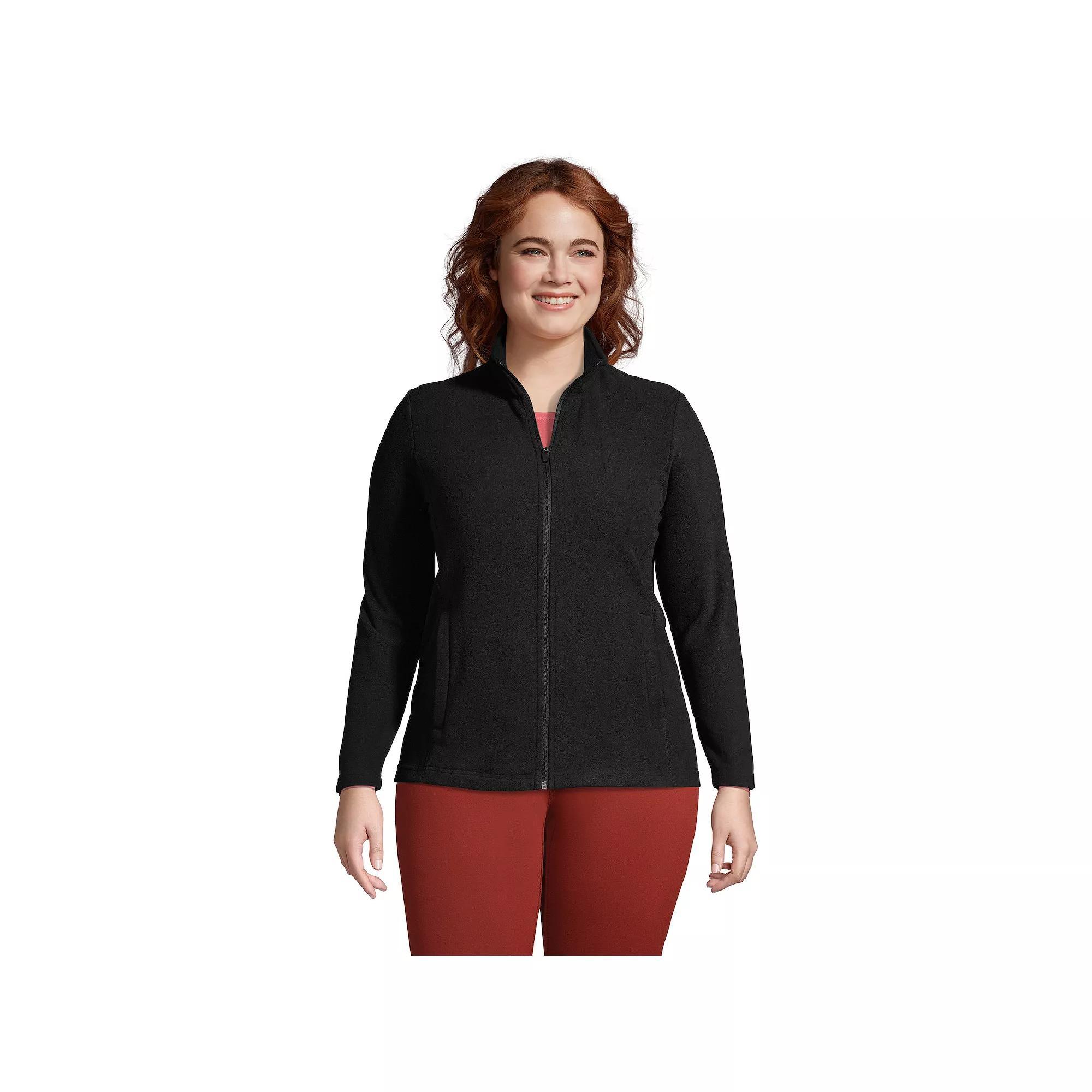 Plus Size Lands' End Full Zip Fleece Jacket, Women's, Size: 2XL, Rich Red Product Image