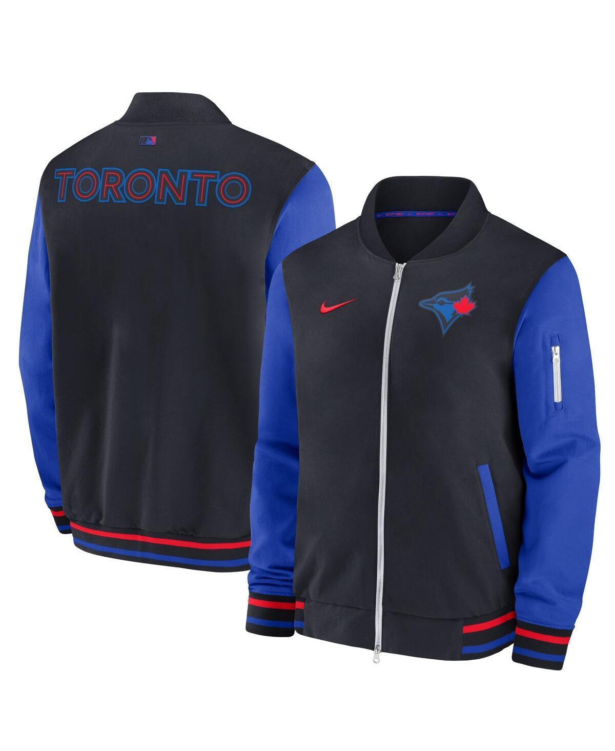 Toronto Blue Jays Authentic Collection City Connect Game Time Nike Men's MLB Full-Zip Bomber Jacket Product Image