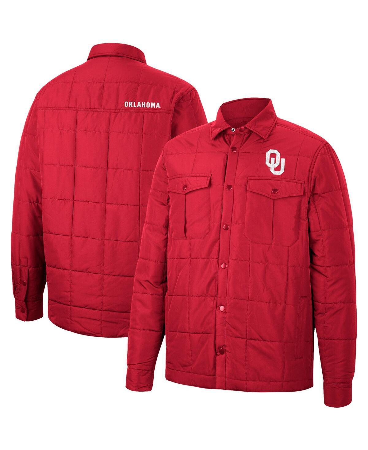 Mens Colosseum Crimson Oklahoma Sooners Detonate Quilted Full-Snap Jacket Product Image