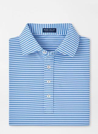 Peter Millar Mens Mood Performance Mesh Polo | Color: Brook Blue | Size: XL Product Image