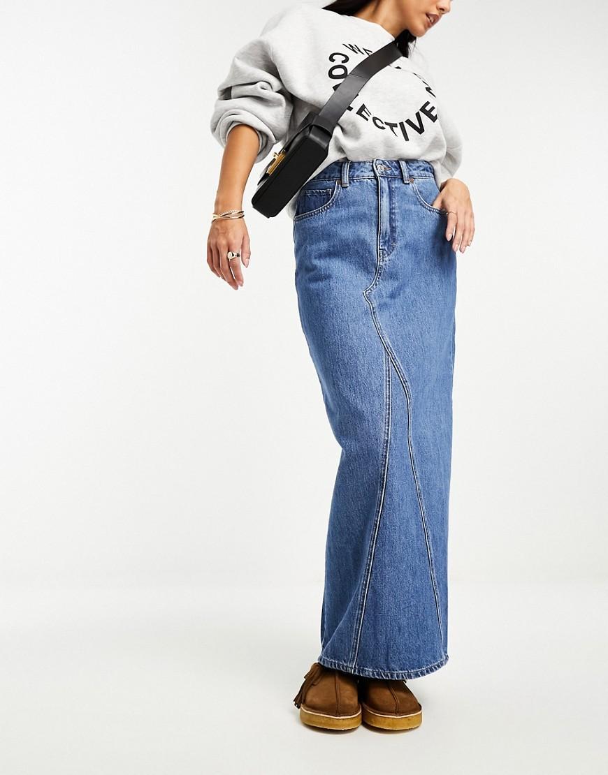 Mango Womens Denim Long Skirt Product Image