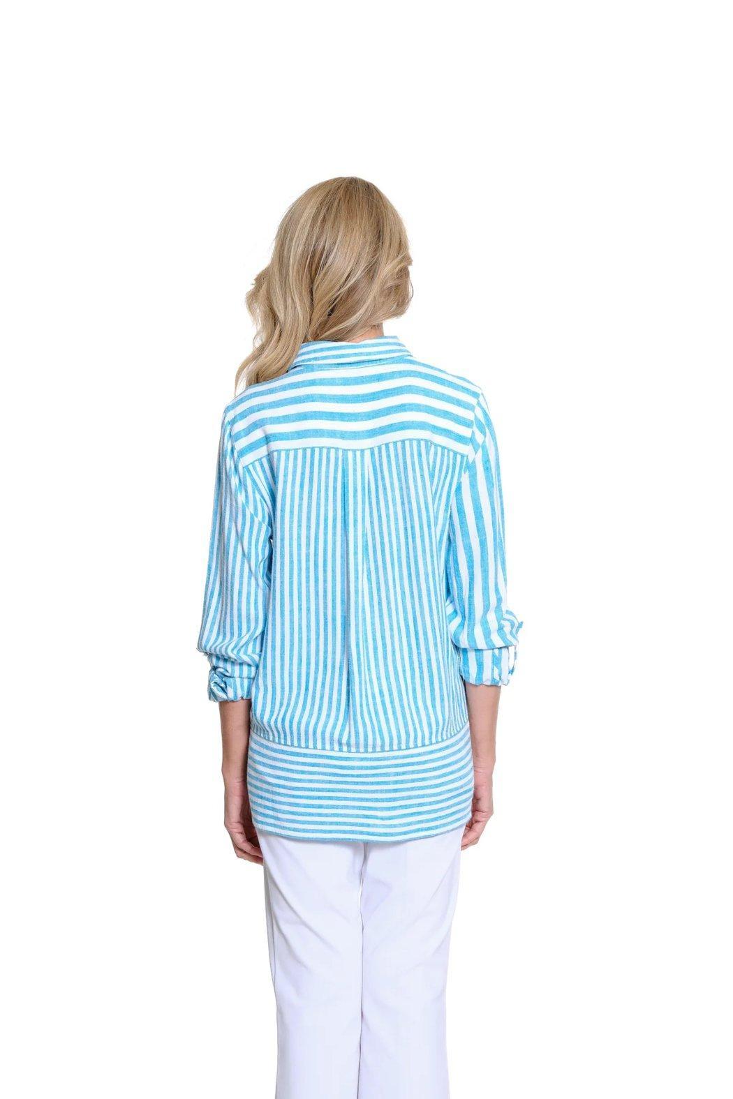 Striped Linen Blend Shirt Product Image
