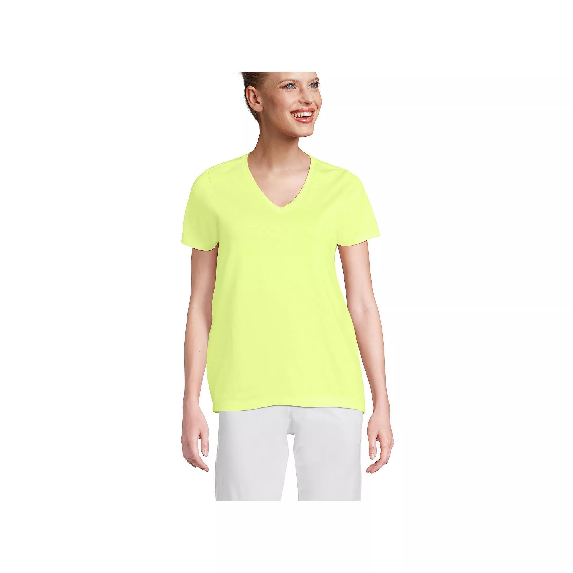 Petite Lands' End Relaxed-Fit Supima Cotton V-Neck Tee, Women's,  Product Image