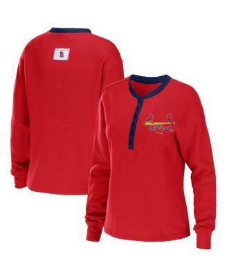 Womens WEAR by Erin Andrews Washington Capitals Waffle Henley Long Sleeve T-Shirt Product Image