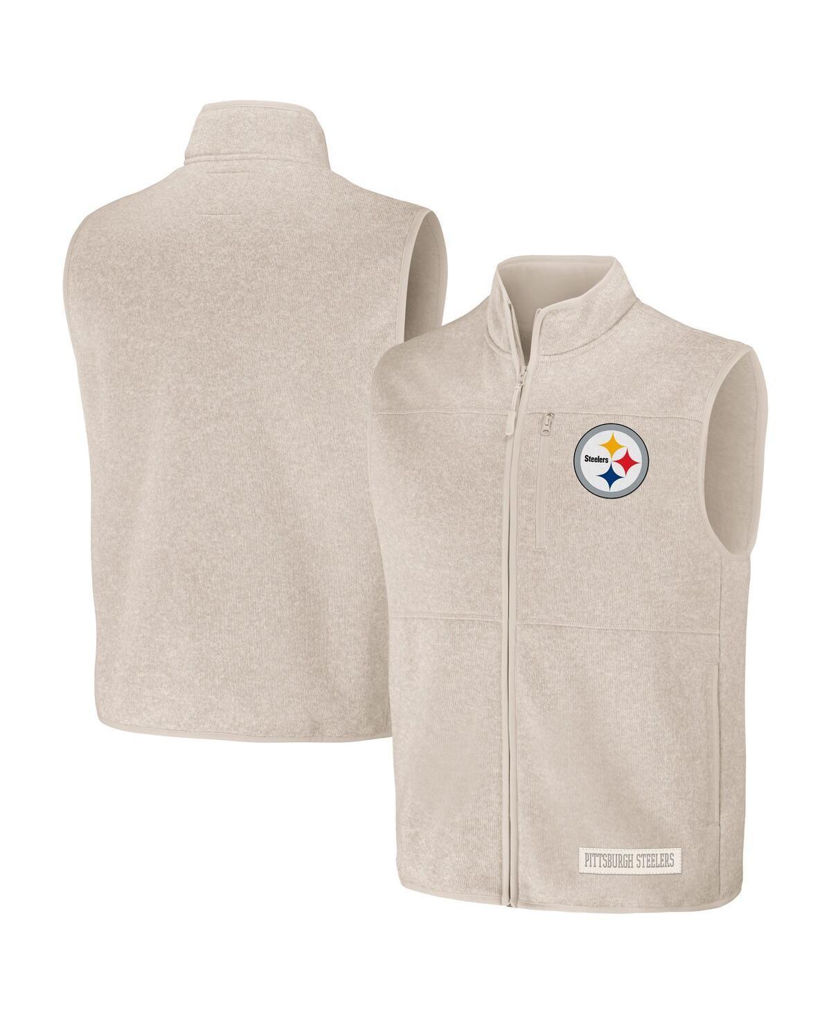 Mens NFL x Darius Rucker Collection by Fanatics Oatmeal Pittsburgh Steelers Full-Zip Sweater Vest Product Image