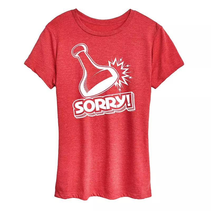 Women's Sorry Game Piece Graphic Tee by Hasbro, Size: Medium, Grey Green Product Image