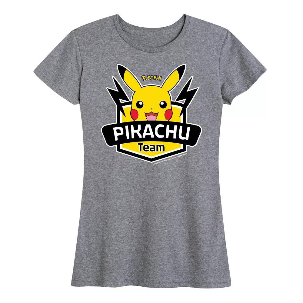 Plus Pokemon Team Pikachu Graphic Tee, Women's, Size: 3XL, Grey Gray Product Image