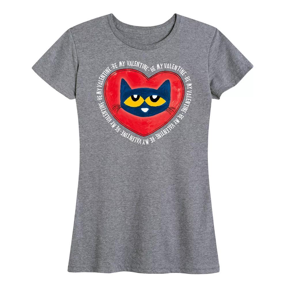 Women's Pete The Cat Be My Valentine Pete Face Graphic Tee,  Product Image