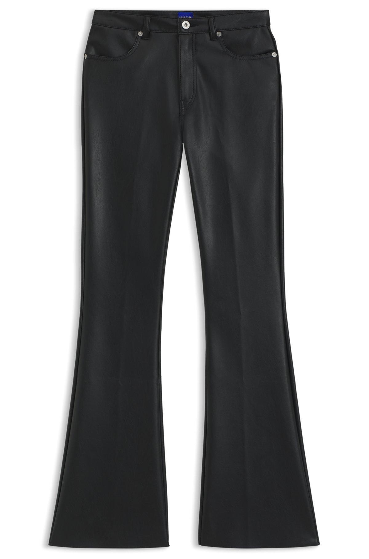 Faux-leather trousers with flared leg Product Image