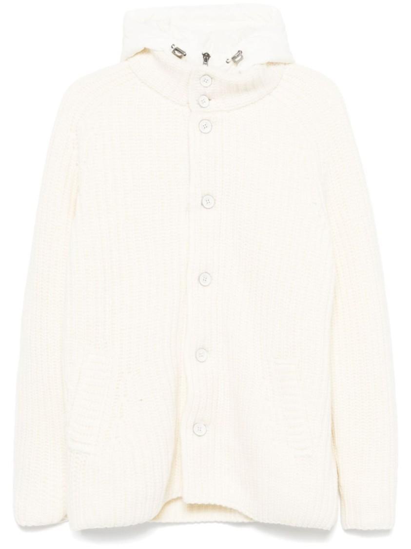 HERNO Virgin Wool Cardigan In White Product Image