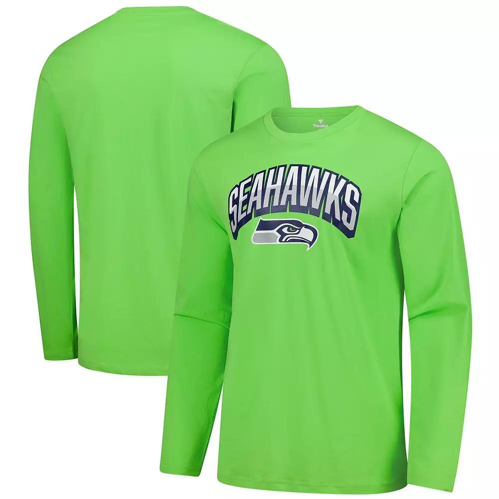 Men's Fanatics  Neon Green Seattle Seahawks Long Sleeve T-Shirt, Size: 3XL, Brt Gr Product Image